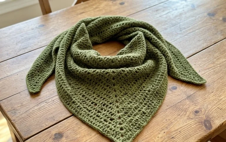 Easy Lacy Crochet Triangle Shawl: Free Beginner Pattern